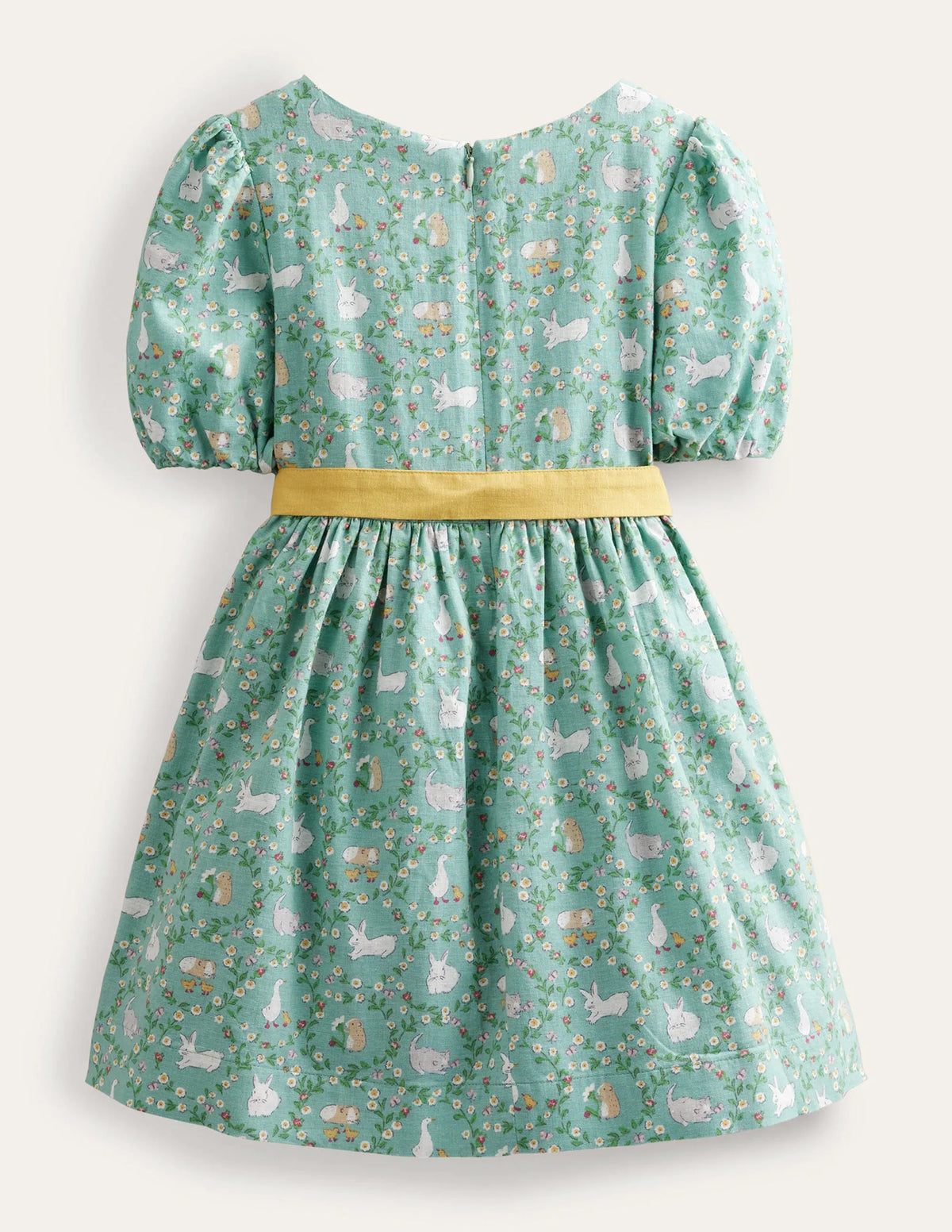 Cotton Linen Vintage Dress-Hot Spring Bunnies