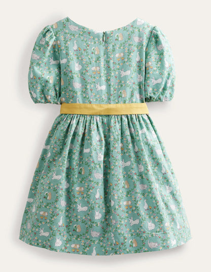 Cotton Linen Vintage Dress-Hot Spring Bunnies