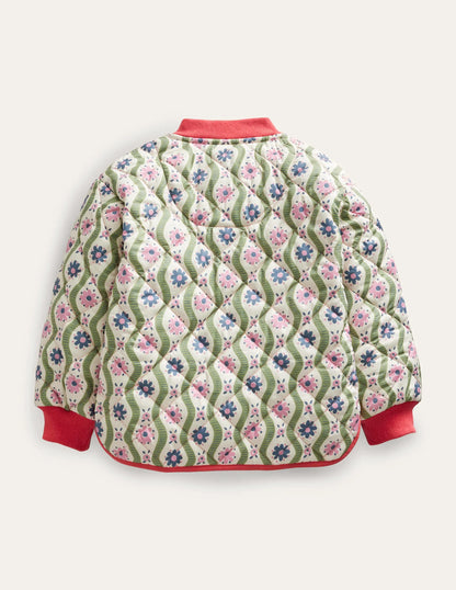 Quilted Bomber Jacket-Vanilla Pod Large Daisy Wave