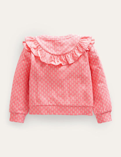 Frill Sweatshirt-Crab Apple Pink Floral
