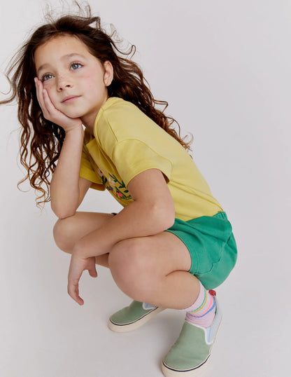 Printed Graphic T-shirt-Soft Lemon Hope