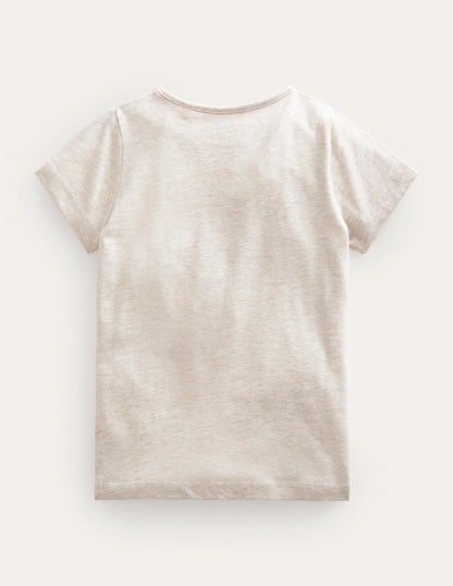 Logo Educational T-shirt-Oatmeal Marl Butterfly