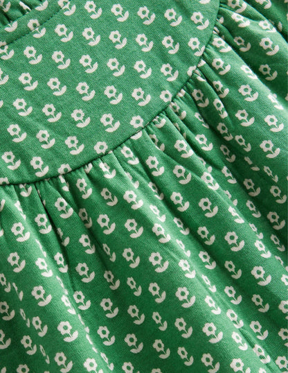 Lightweight Sweat Dress-Mountain Green Flower