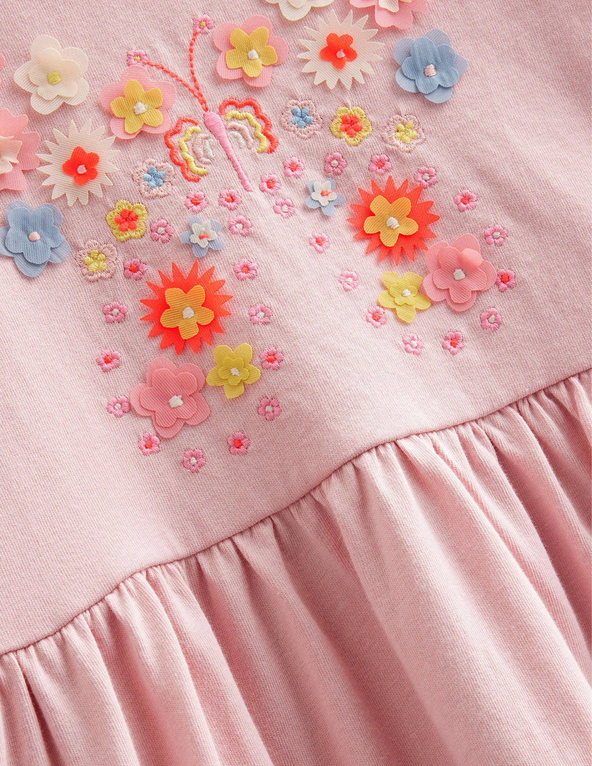 Flutter Jersey Dress-Boto Pink Butterfly