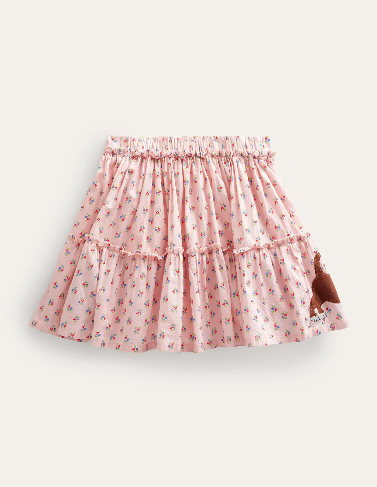 Appliqué Skirt-Dusty Pink Cats