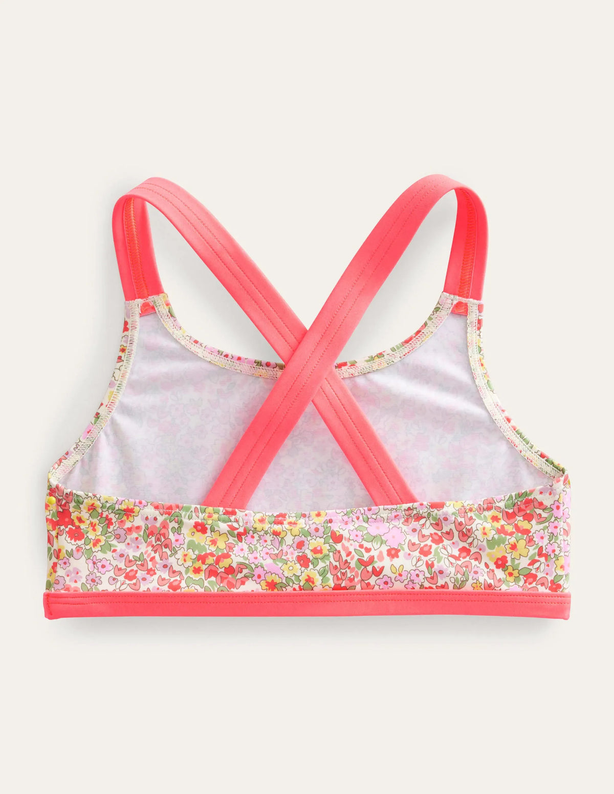 Cross Back Bikini Top-Vanilla Pod Spring Time Floral