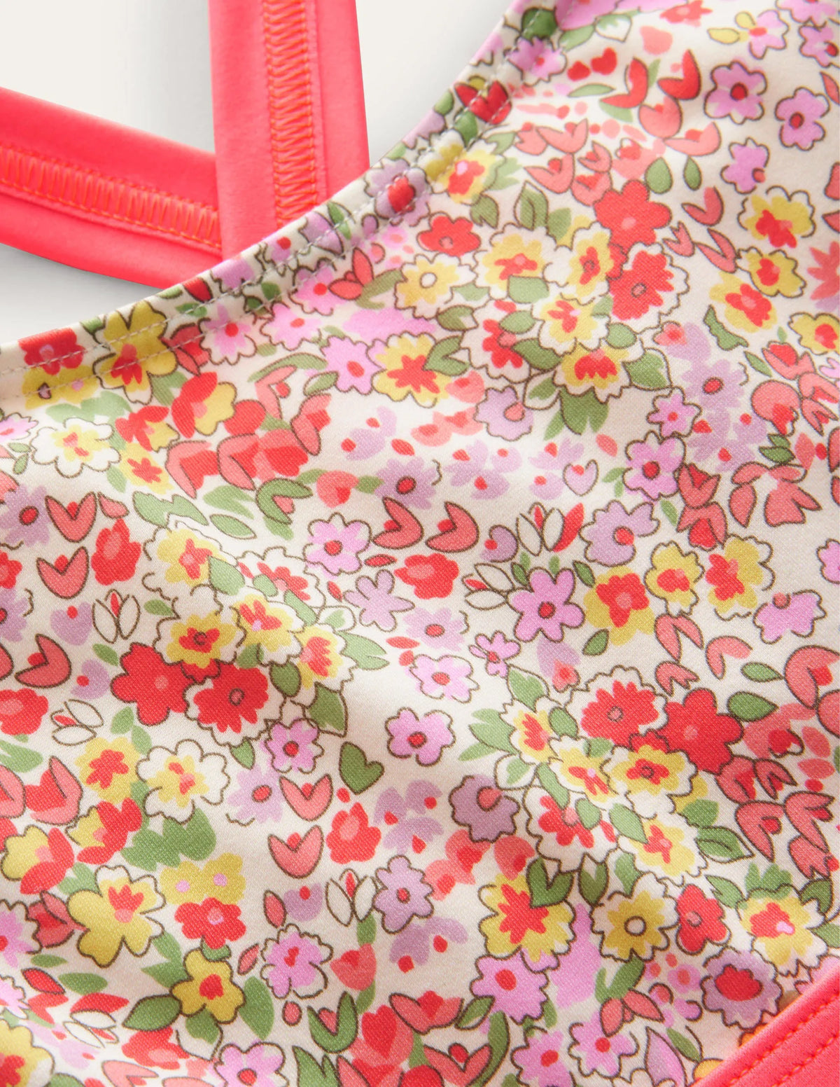 Cross Back Bikini Top-Vanilla Pod Spring Time Floral