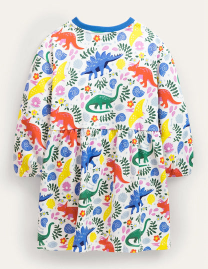 Relaxed Jersey Dress-Vanilla Pod Dinosaurs