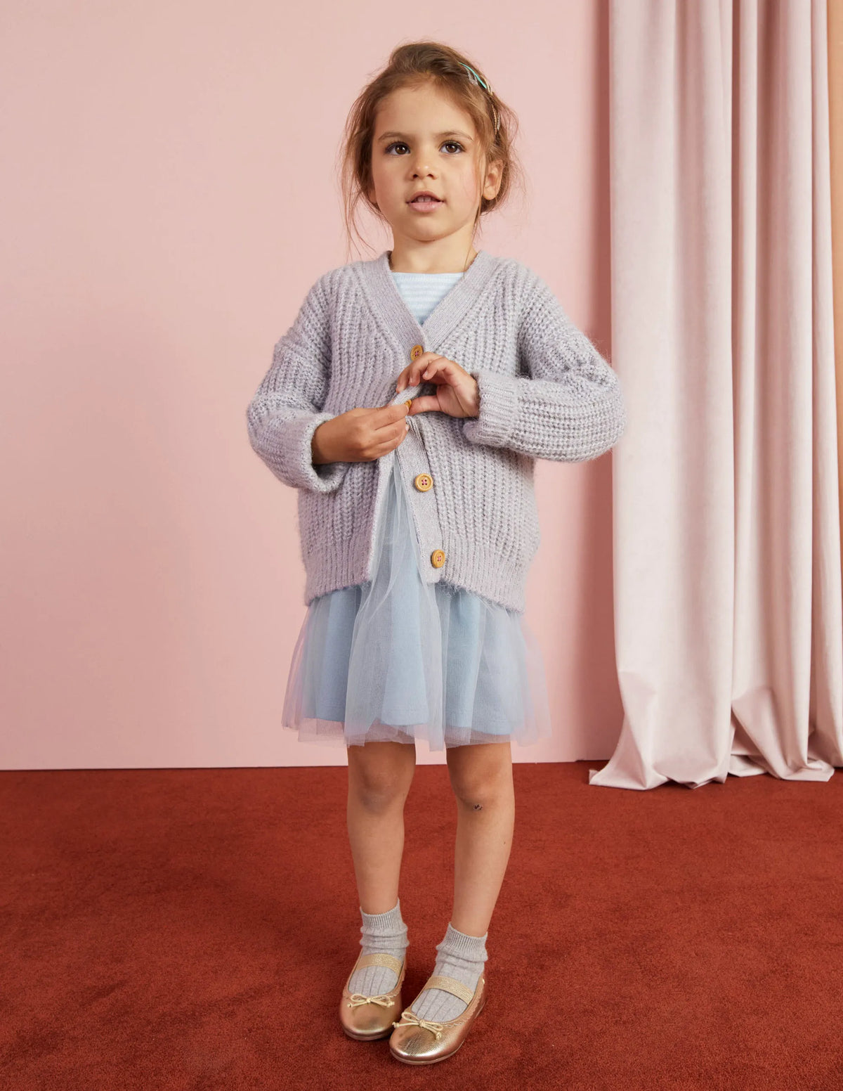 Fluffy Cardigan-Sliver Marl