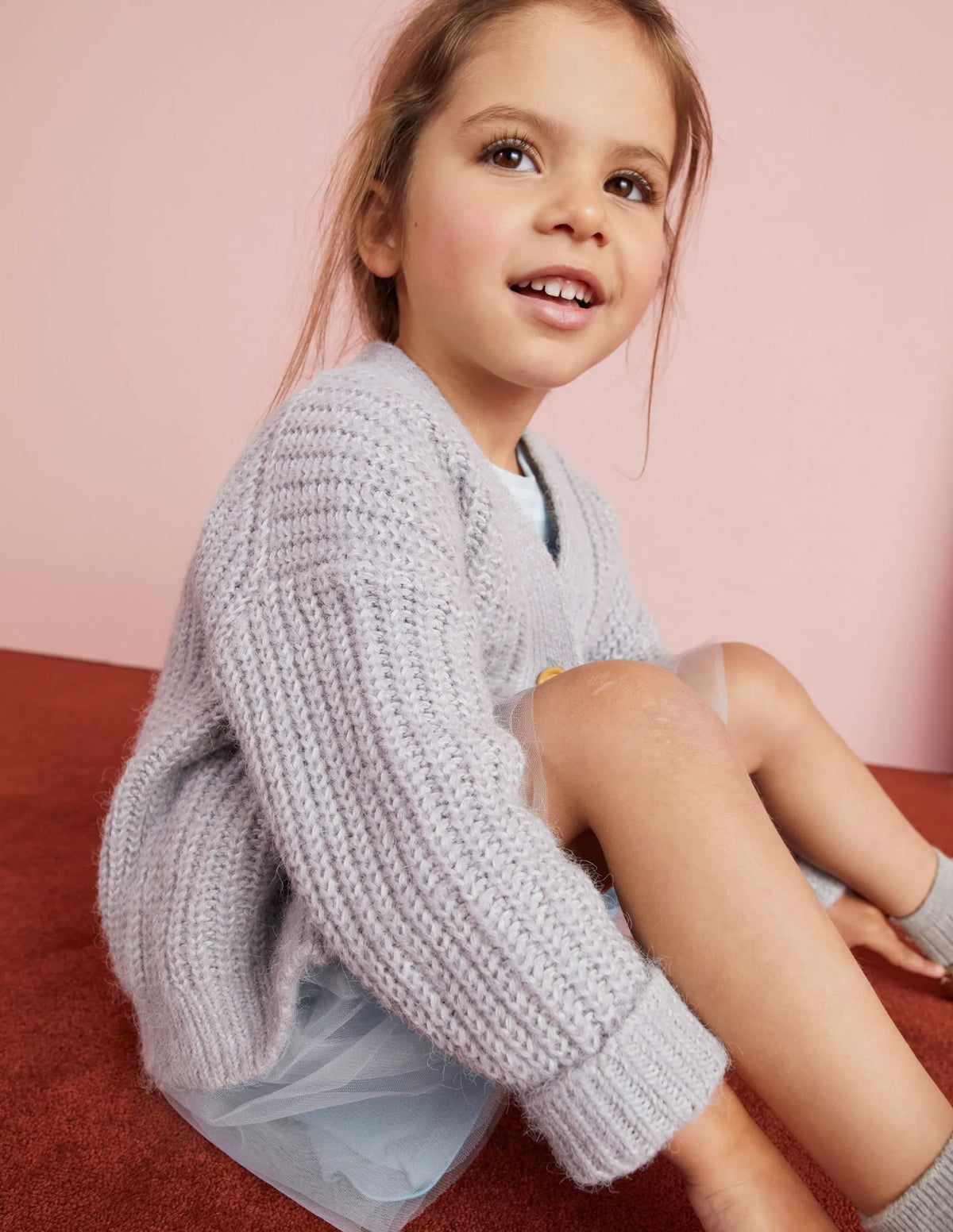 Fluffy Cardigan-Sliver Marl