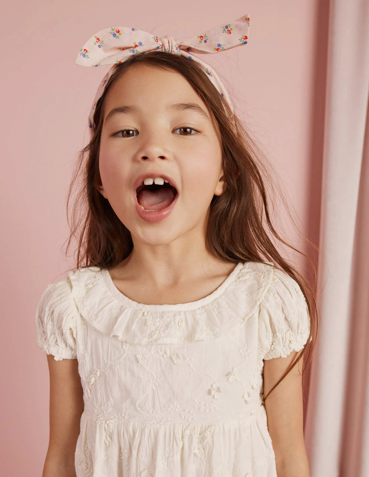 Dip Hem Broderie Dress-Ivory