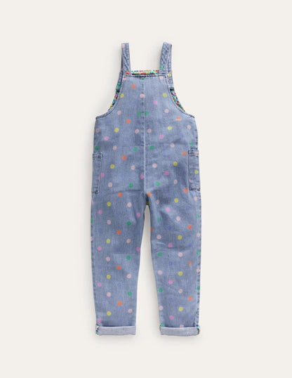 Relaxed Overalls-Denim Multi Spot