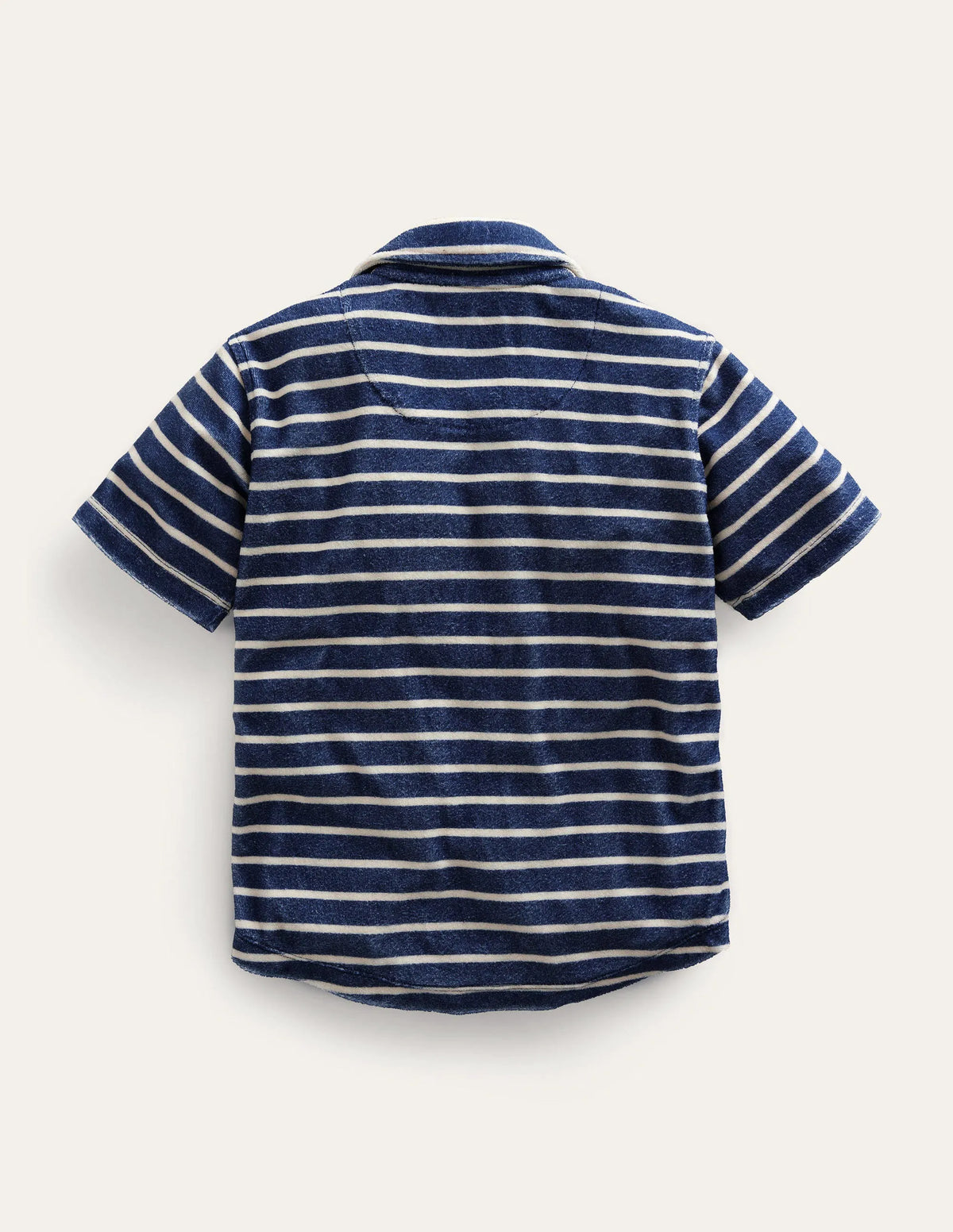 Towelling Shirt-College Navy / Vanilla Pod