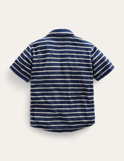 Towelling Shirt-College Navy / Vanilla Pod