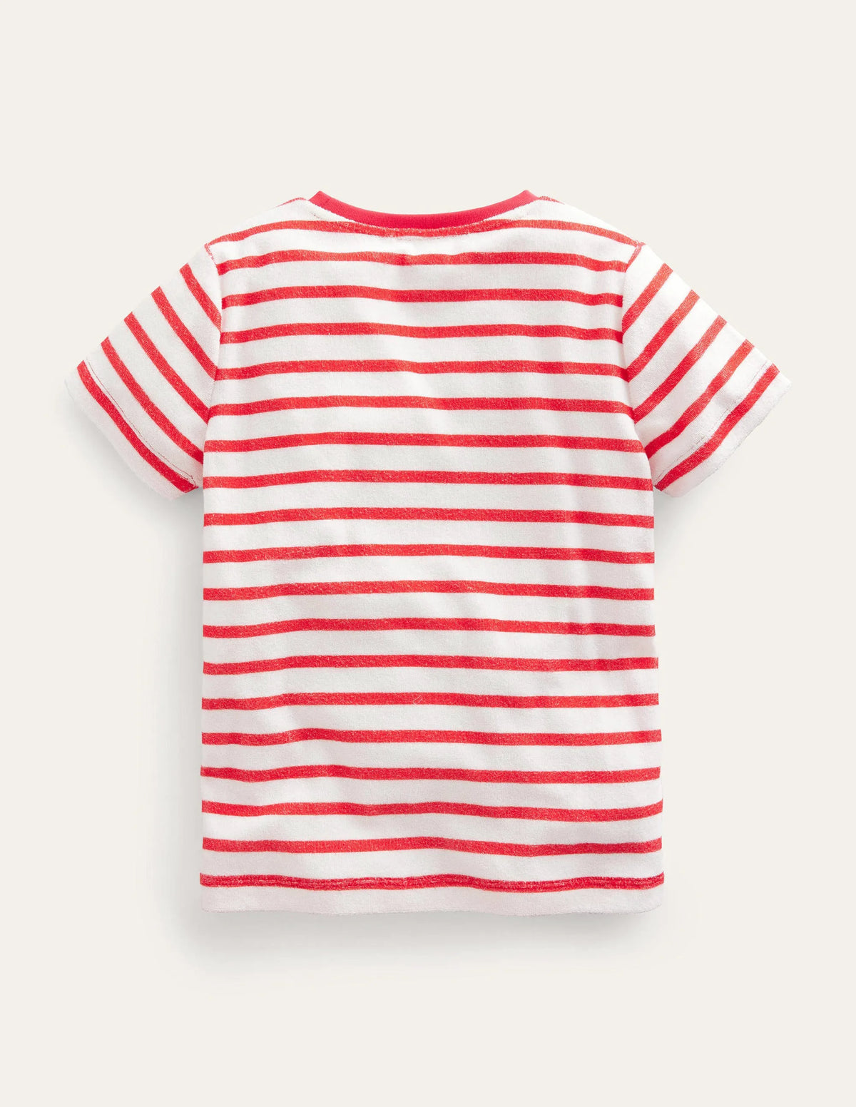 Towelling Logo T-shirt-Ivory/Red