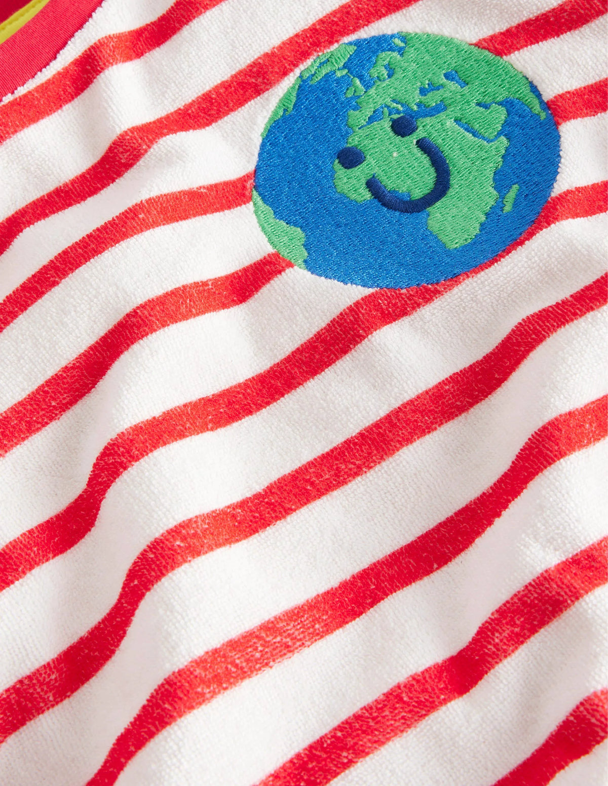 Towelling Logo T-shirt-Ivory/Red