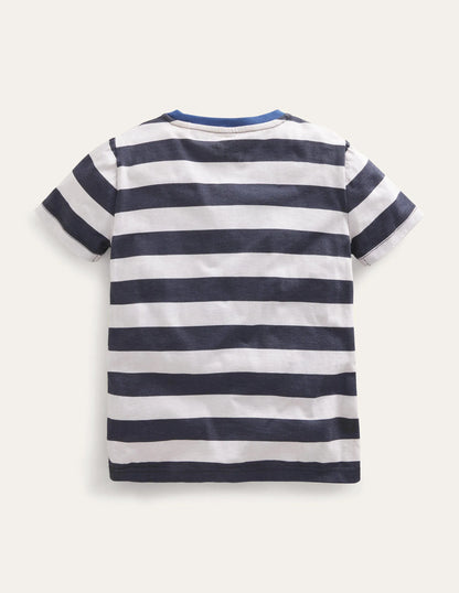 Whale Club T-shirt-Ecru Marl/Bluing Whale