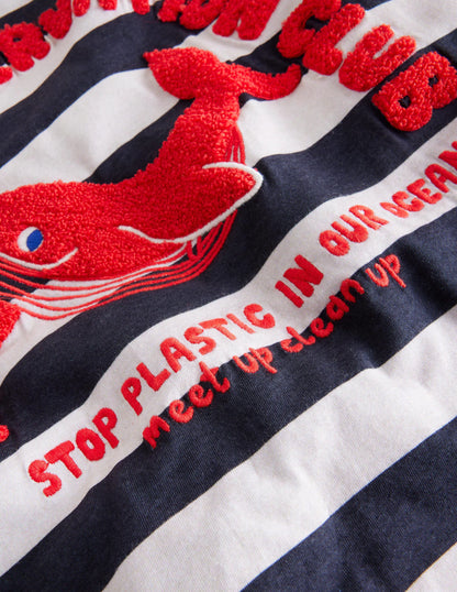 Whale Club T-shirt-Ecru Marl/Bluing Whale