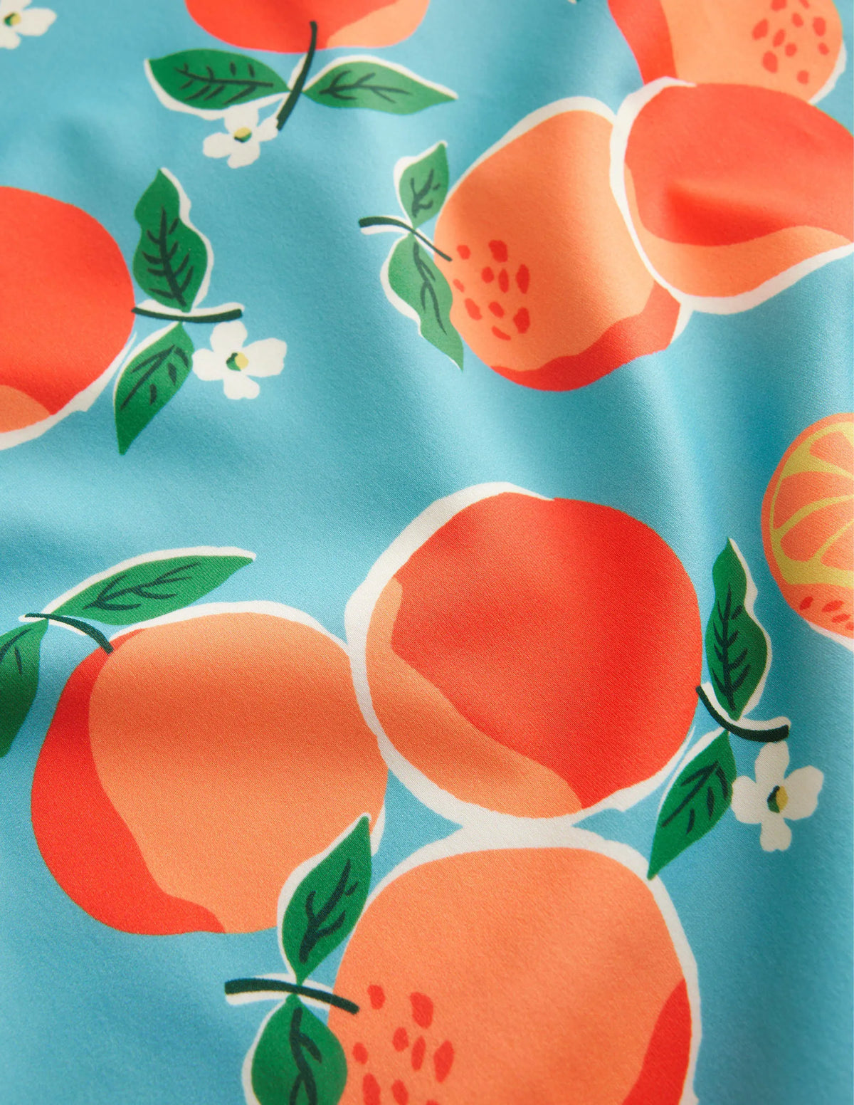 Cross-back Printed Swimsuit-Aqua Blue Oranges