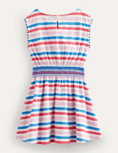 Vacation Printed Cotton Dress-Strawberry Tart Red/Lilac Pink