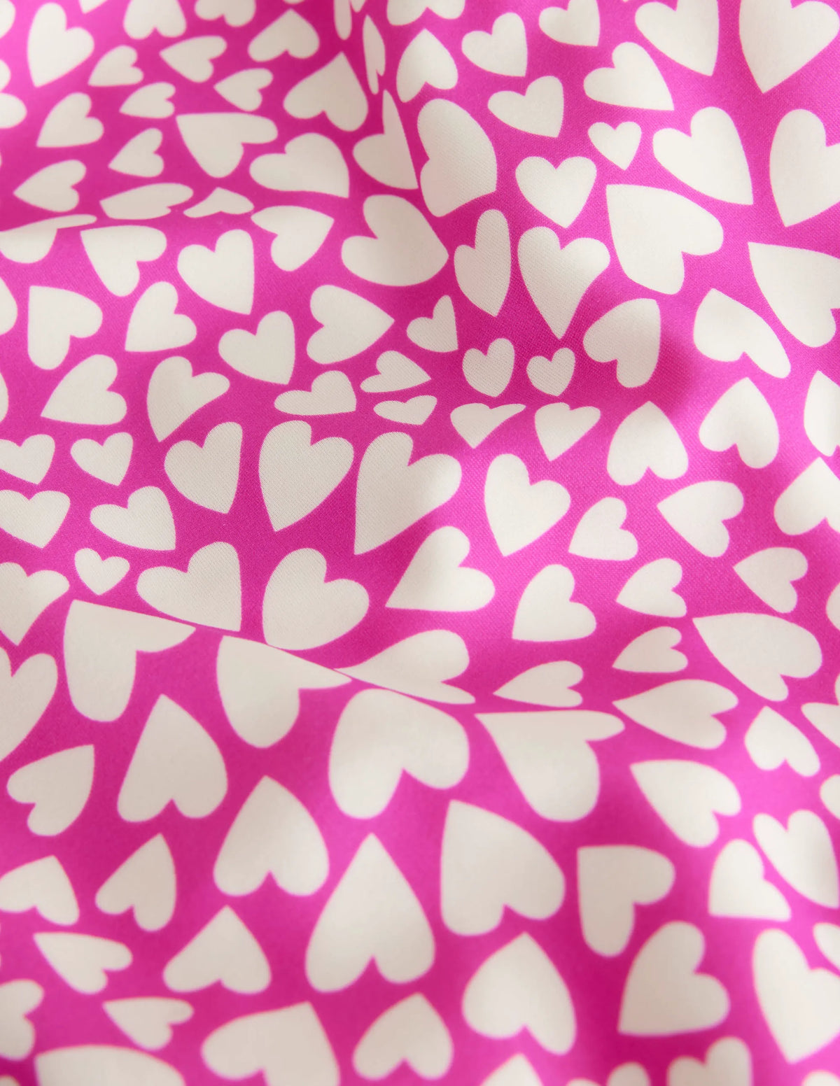 Flutter Sleeve Swimsuit-Ivory, Shocking Pink Hearts