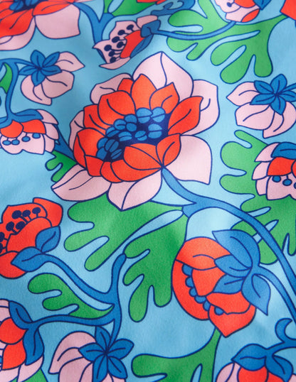 Cross Back Tankini Top-Red Poppy Spring Time Floral
