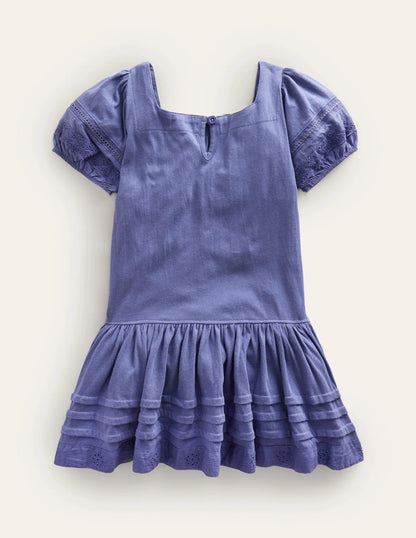 Drop Waist Dress-Soft Starboard Blue