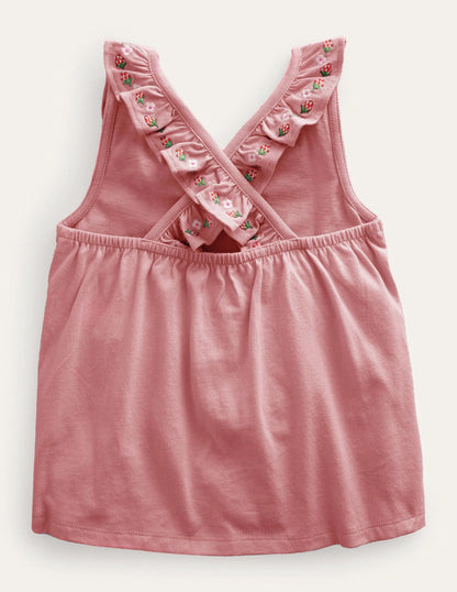 Cross-back Tank-Almond Pink
