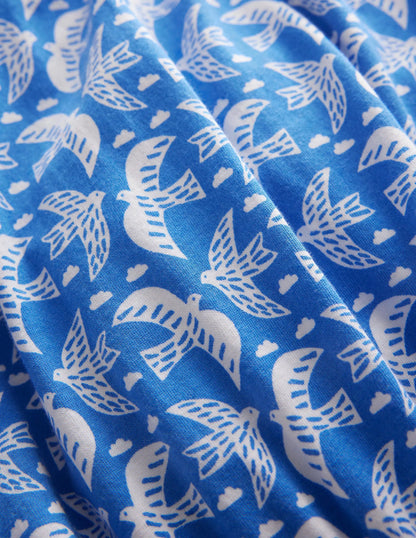 Printed Jersey Romper-Cabana Blue Birds