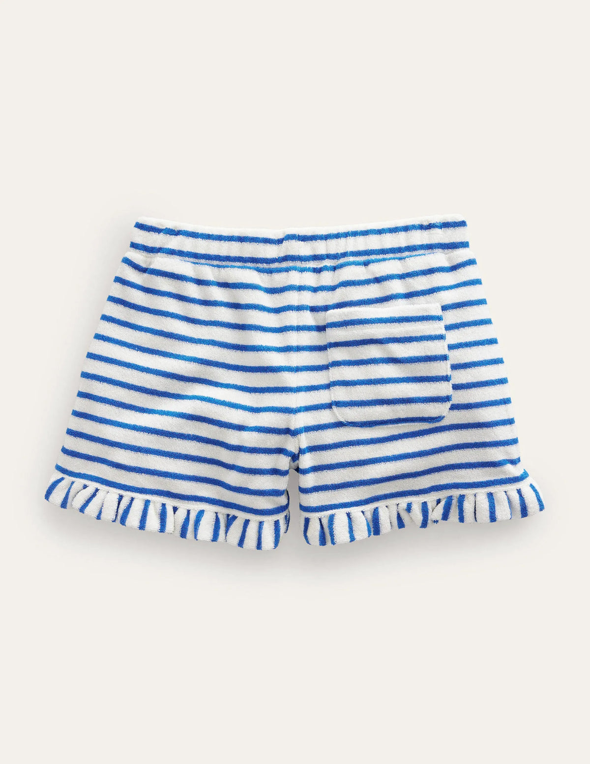 Frill Hem Towelling Short-Cabana Blue/Ivory