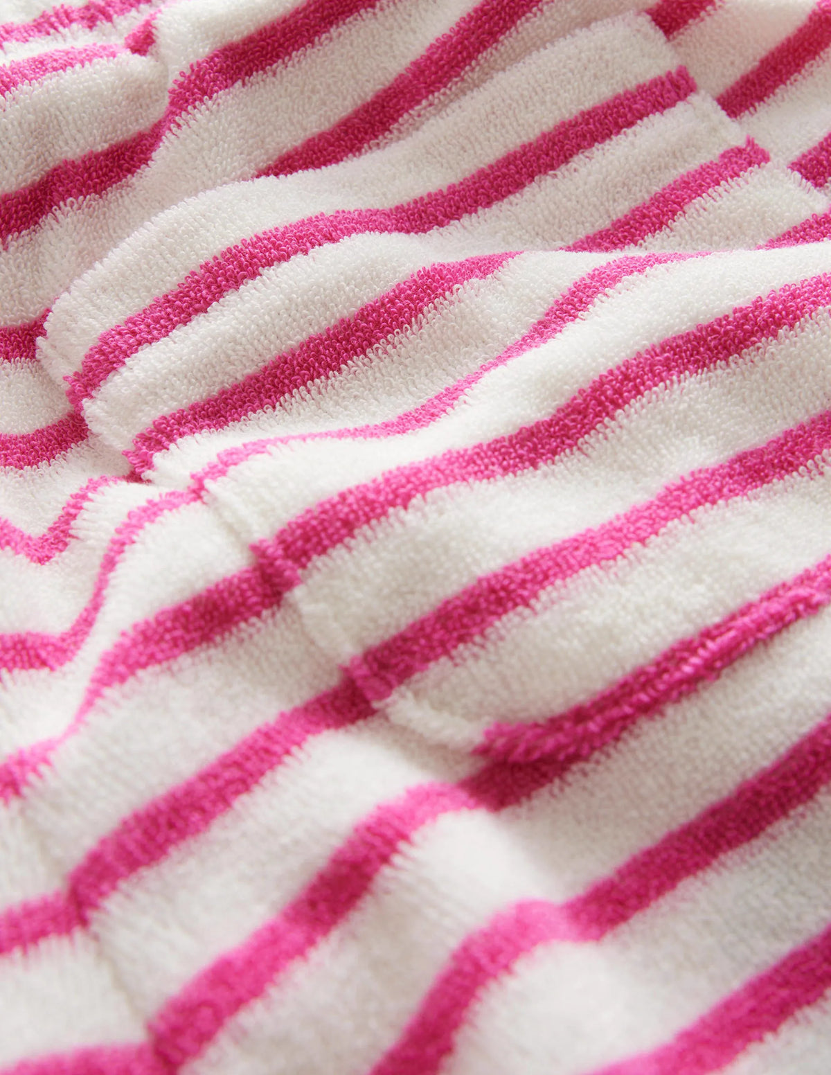 Frill Hem Towelling Short-Tickled Pink/Ivory