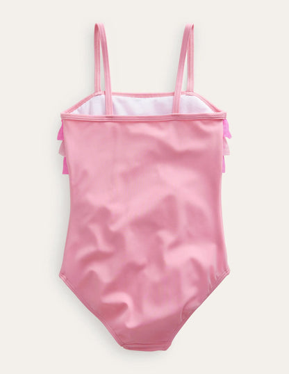 Tulle Frill Swimsuit-Neon Pink