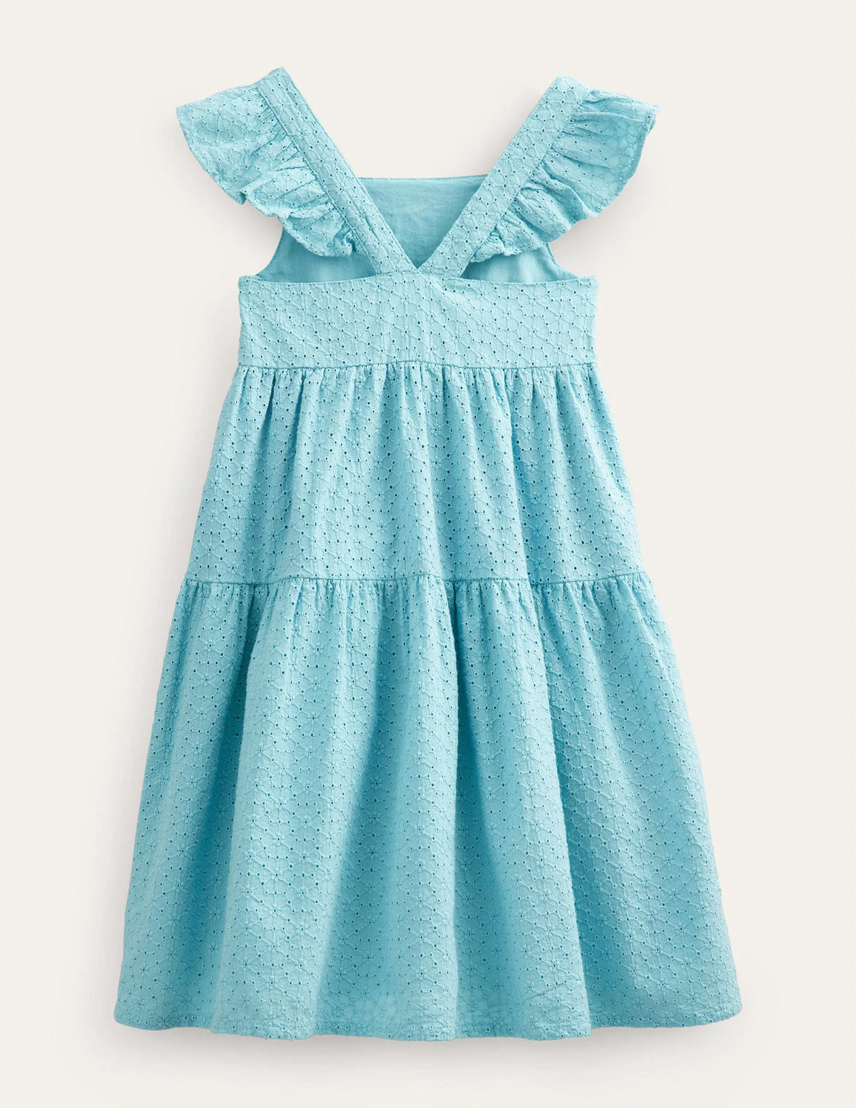 All Over Broderie Dress-Aqua Sea
