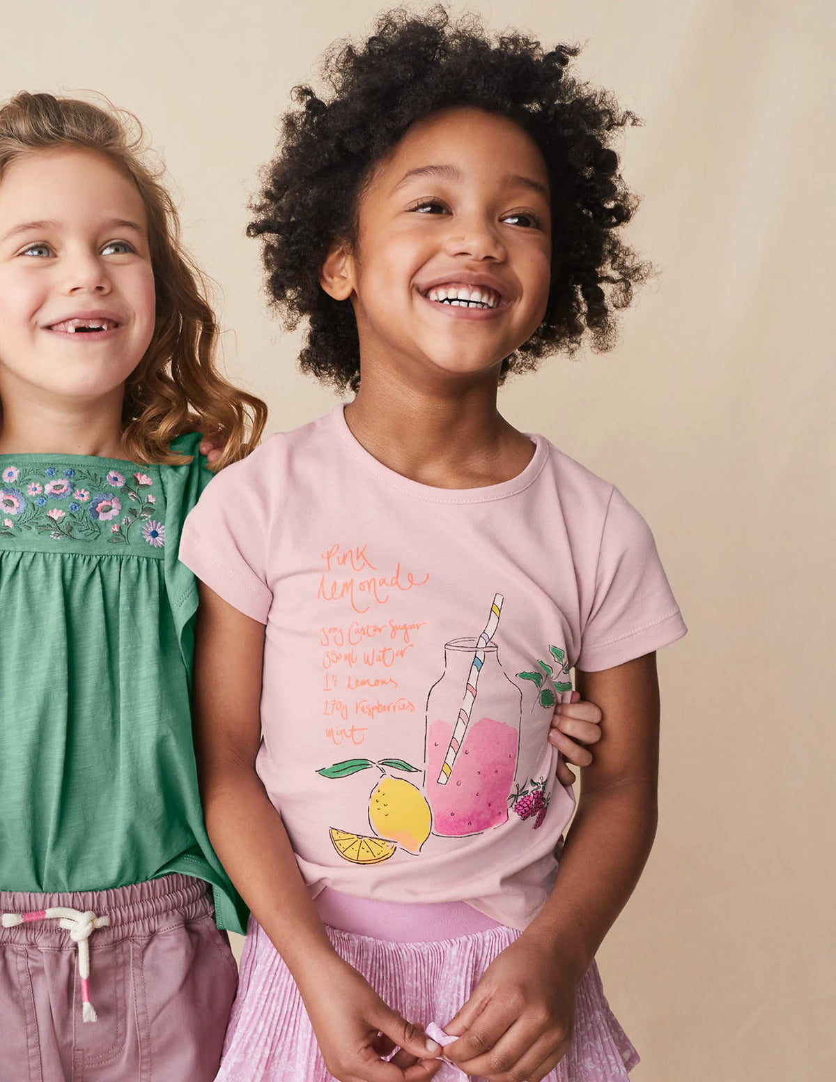 Painterly Printed T-Shirt-French Pink Lemonade