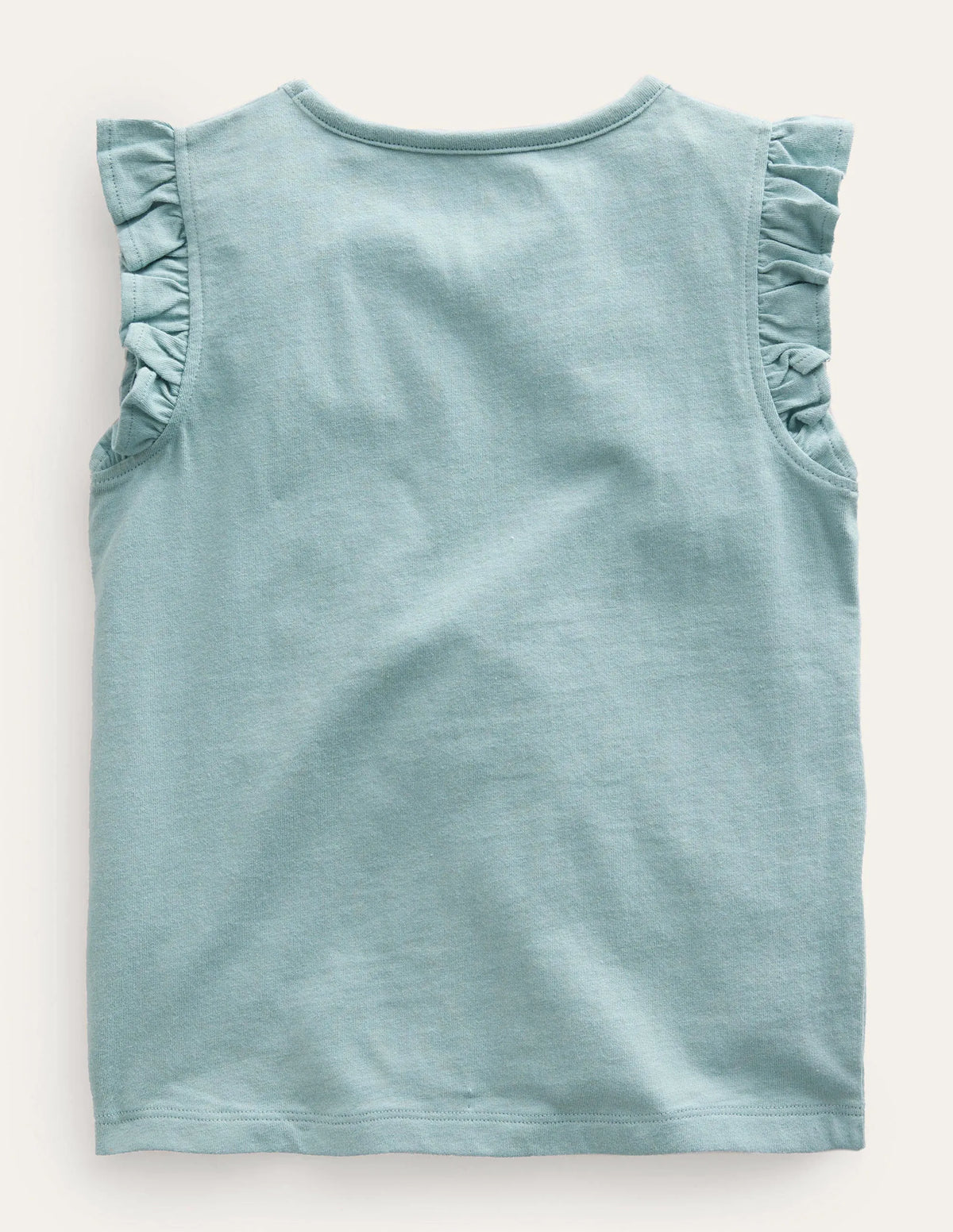 Embroidered Flutter Top-Tourmaline Blue Strawberry