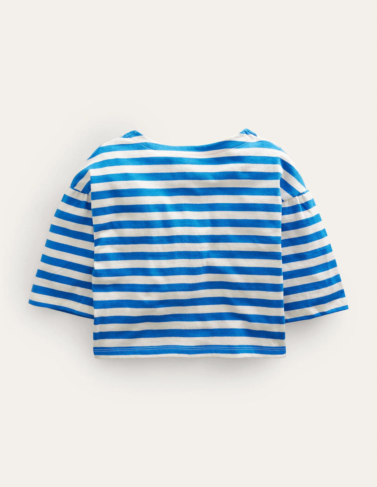 Boat Neck T-Shirt-Cabana Blue/Ivory