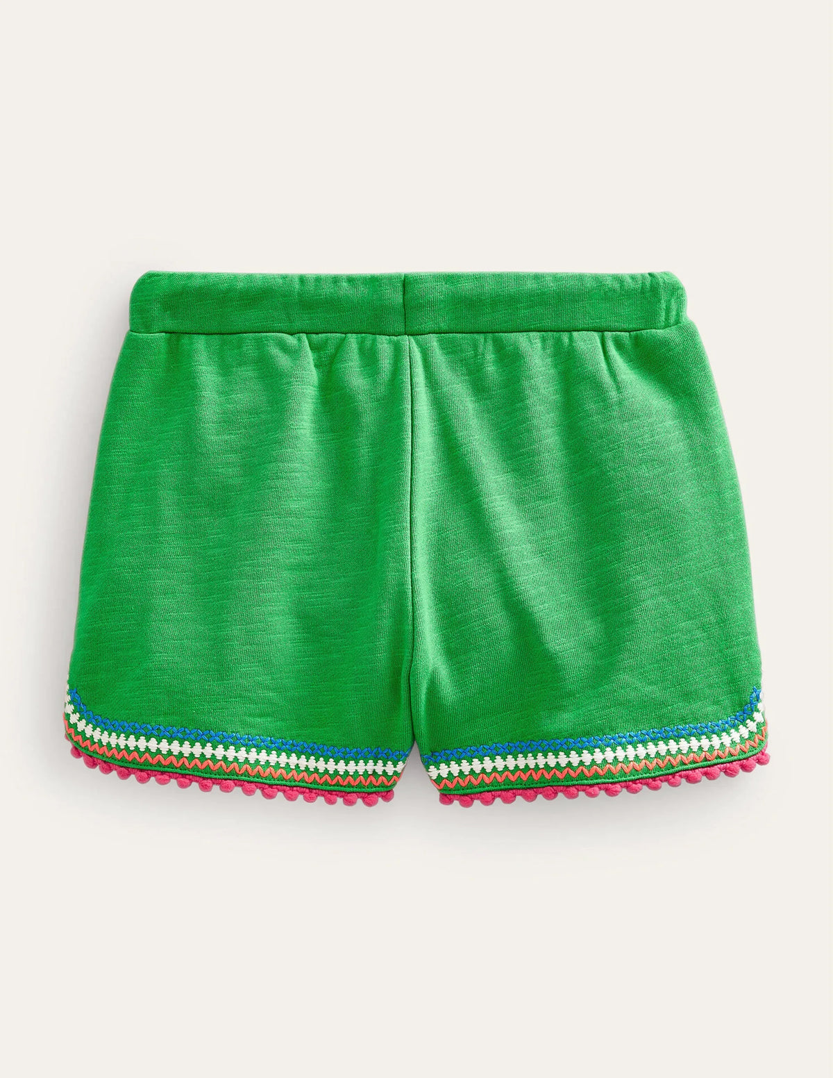 Pom Trim Jersey Shorts-Bright Green