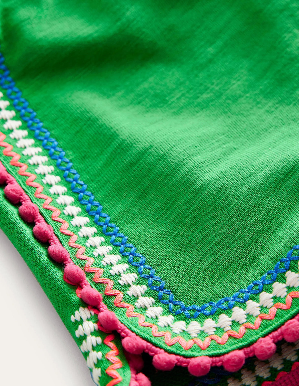 Pom Trim Jersey Shorts-Bright Green