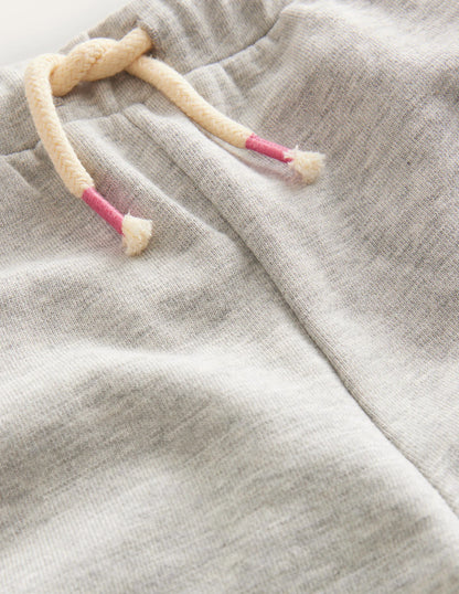 Pom Trim Jersey Shorts-Grey Marl