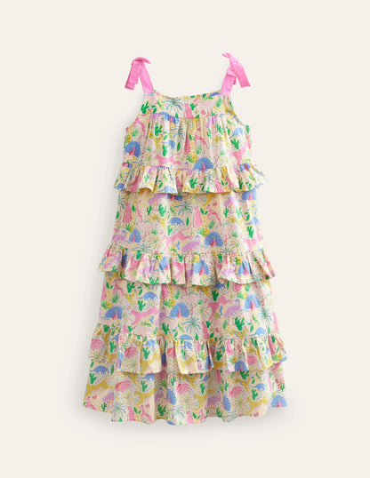 Tiered Ruffle Maxi Dress-Multi Mini Desert
