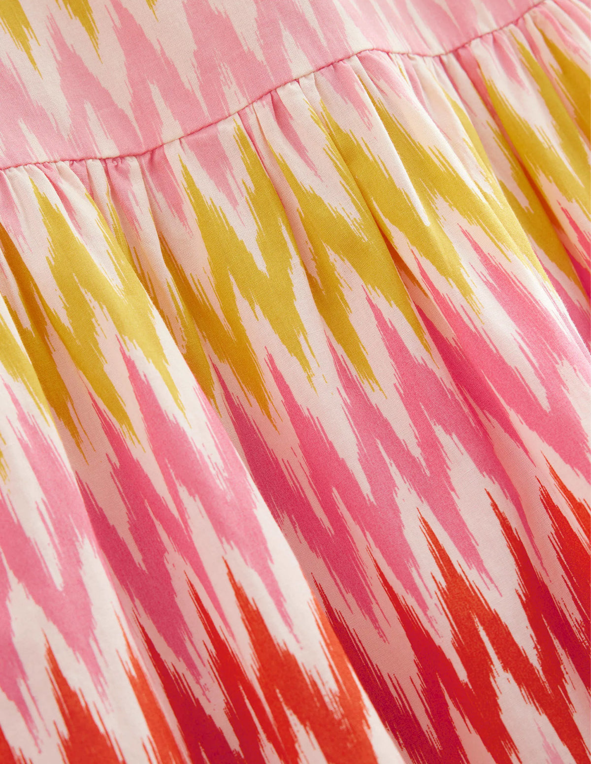 Flutter-Sleeve Printed Dress-Peach Sorbet Stripe