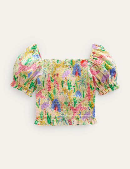 Co-ord Shirred Blouse-Multi Desert