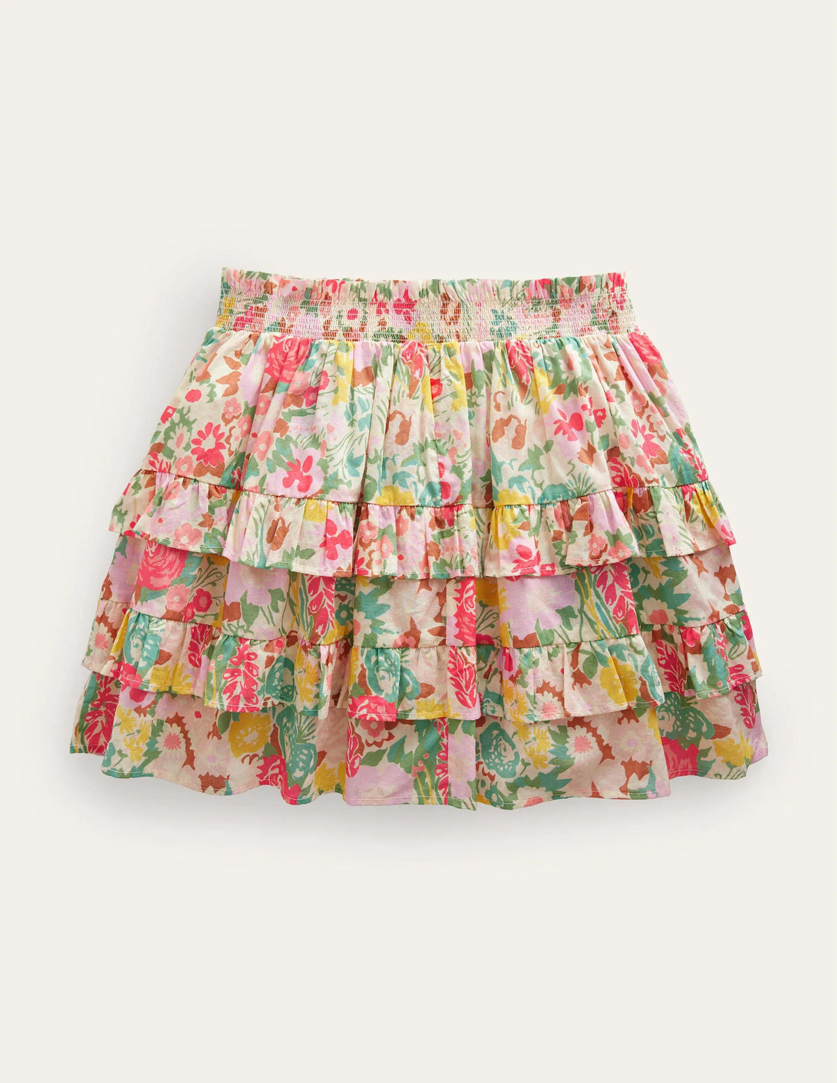Ruffle Mini Skort-Multi Painterly Floral