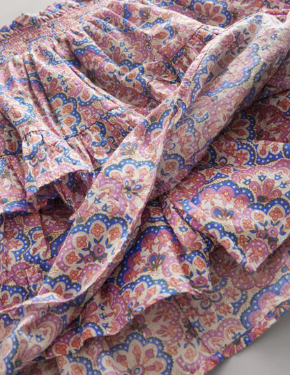 Ruffle Mini Skort-Lupin and Peach Paisley