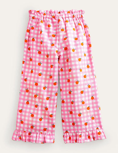 Frill Cuff Wide Leg Pants-Azalea and Vanilla Oranges