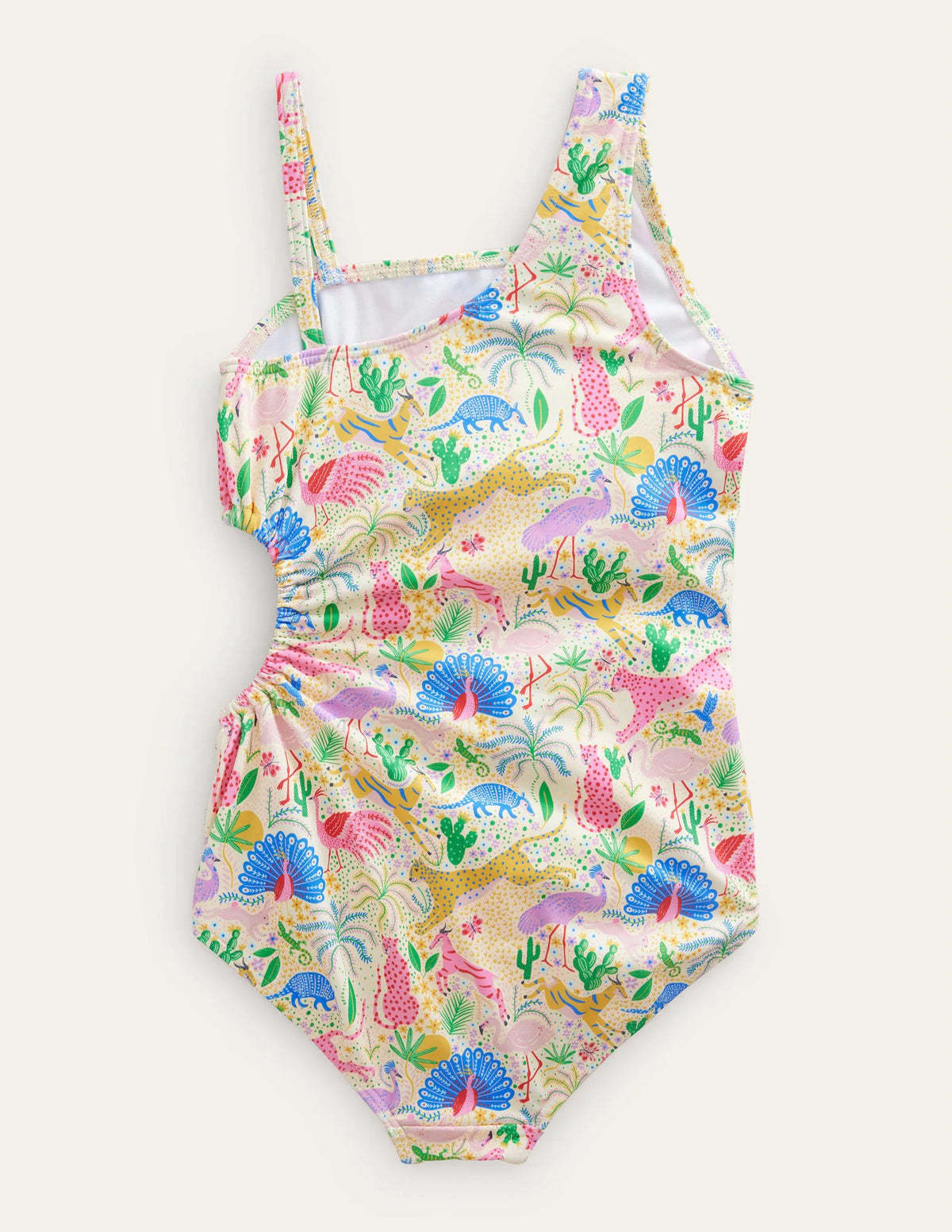 Ruched Cut Out Swimsuit-Multi Mini Desert