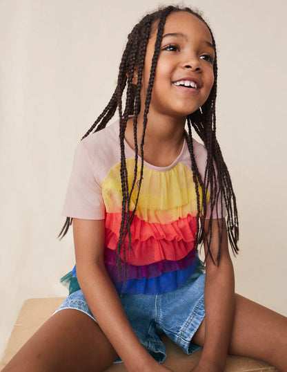 Ruffle Tulle Top-Multi