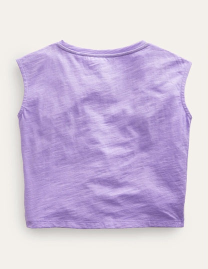 Gathered Front Tee-Pretty Lavender Purple