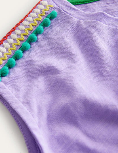 Gathered Front Tee-Pretty Lavender Purple