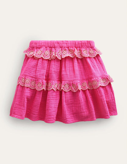 Double Cloth Scallop Skirt-Festival Pink